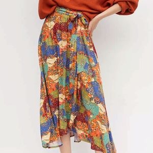 Anthropologie Castilla Tiered Midi Skirt